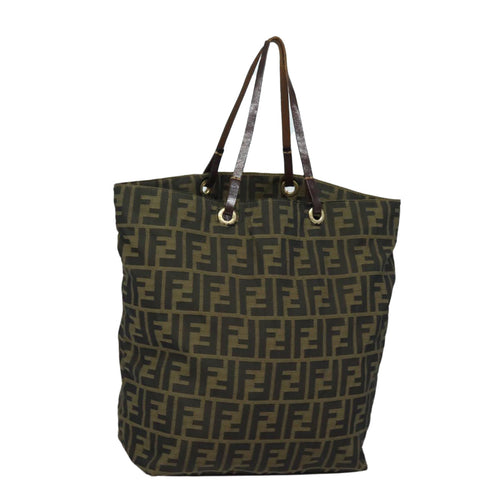 FENDI Zucca Canvas Tote Bag Brown Blackep4646
