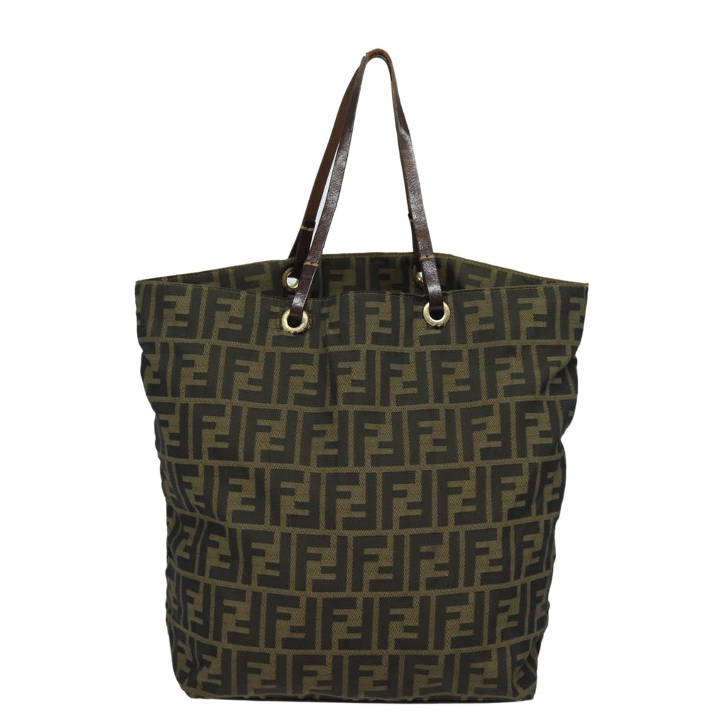 FENDI Zucca Canvas Tote Bag Brown Blackep4646