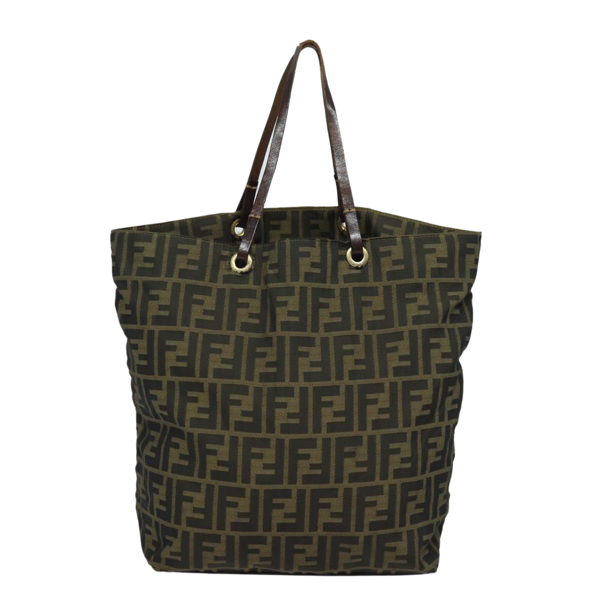 FENDI Zucca Canvas Tote Bag Brown Blackep4646