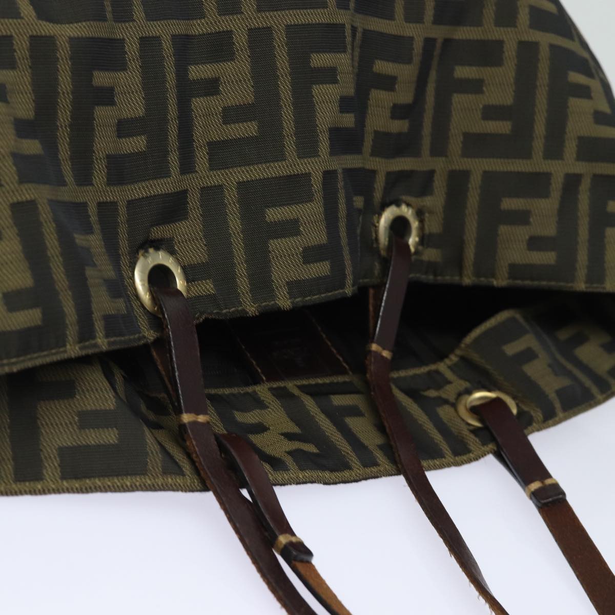 FENDI Zucca Canvas Tote Bag Brown Blackep4646