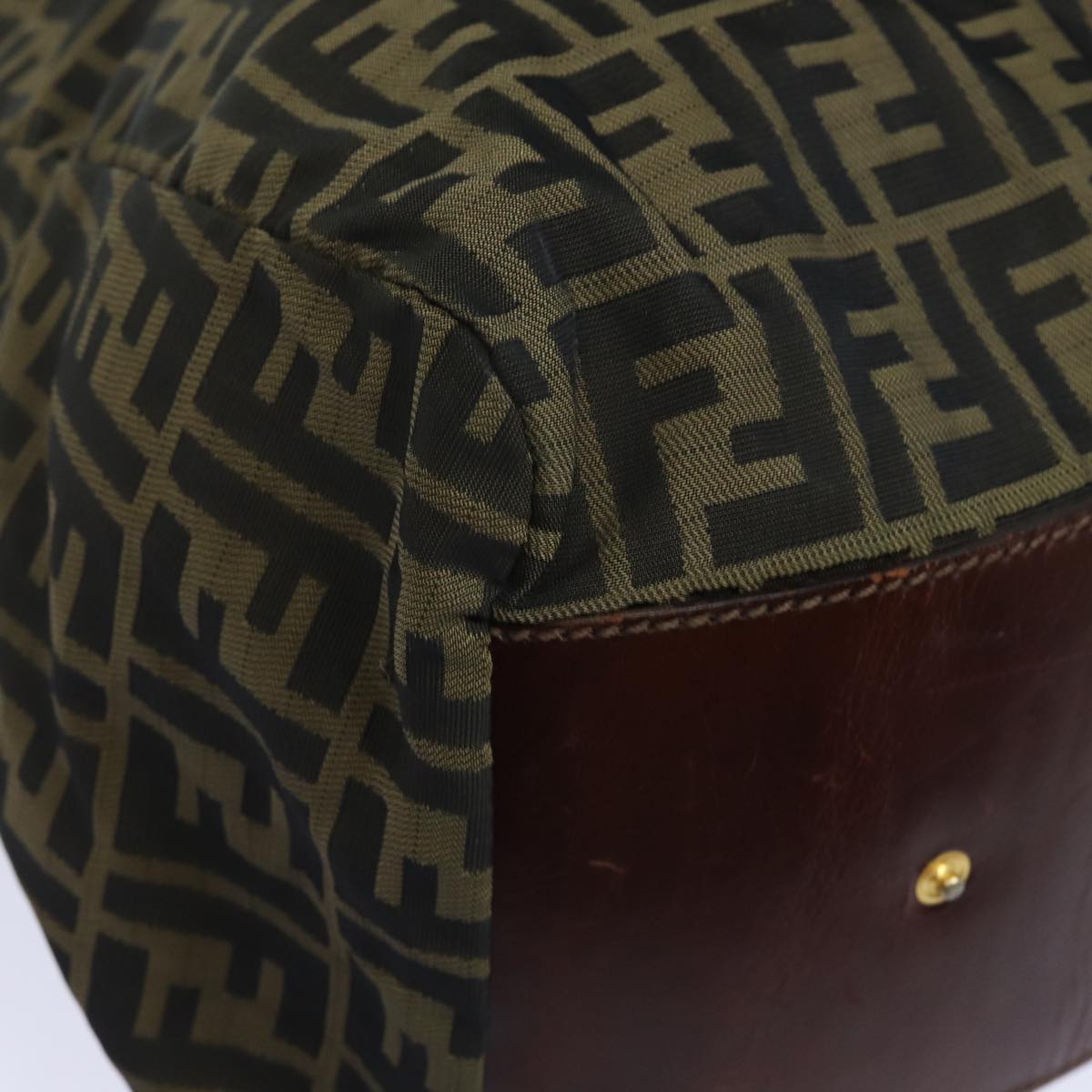 FENDI Zucca Canvas Tote Bag Brown Blackep4658