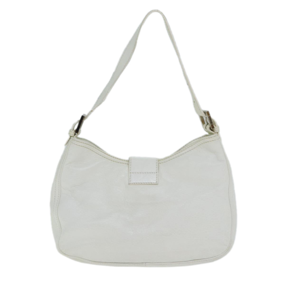 FENDI Mamma Baguette Shoulder Bag Leather Whiteep4700