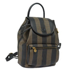 FENDI Pecan Canvas Backpack Brown Blackep4748