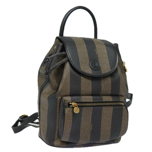FENDI Pecan Canvas Backpack Brown Blackep4748