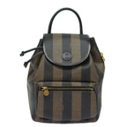 FENDI Pecan Canvas Backpack Brown Blackep4748