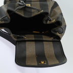 FENDI Pecan Canvas Backpack Brown Blackep4748