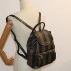 FENDI Pecan Canvas Backpack Brown Blackep4748