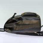 FENDI Pecan Canvas Backpack Brown Blackep4748