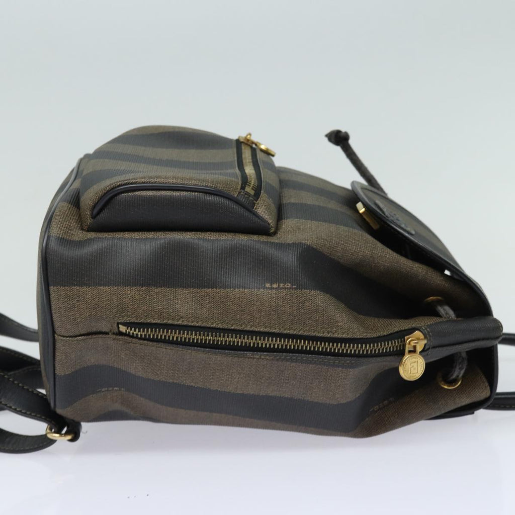 FENDI Pecan Canvas Backpack Brown Blackep4748