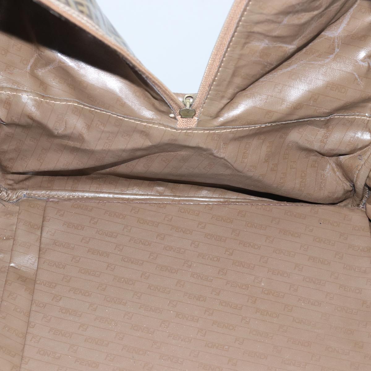 FENDI Zucca Canvas Boston Bag Enamel Brownep4754