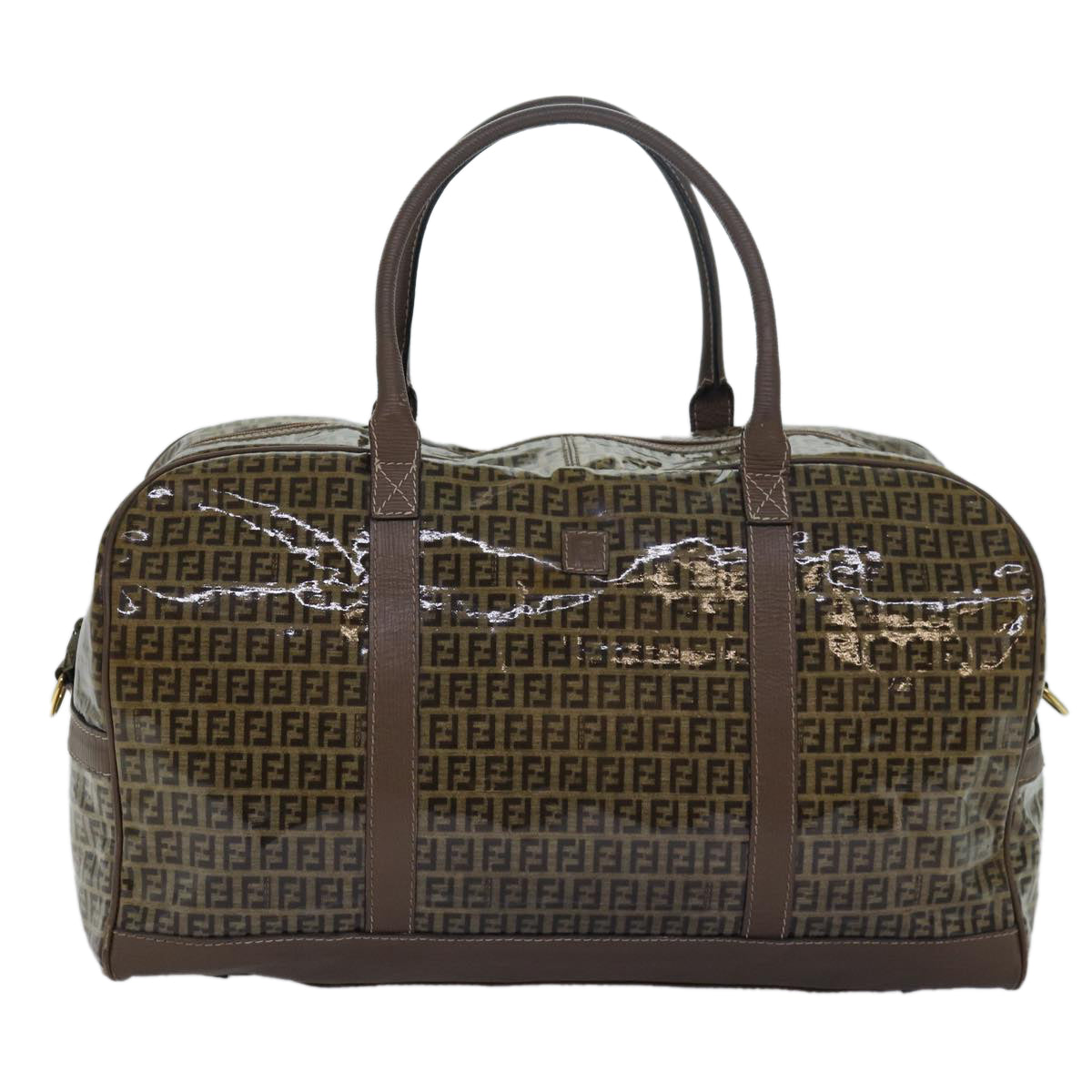 FENDI Zucca Canvas Boston Bag Enamel Brownep4754