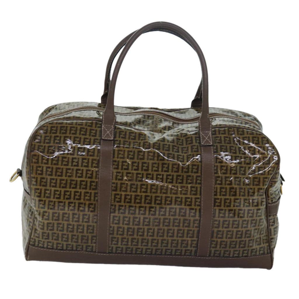 FENDI Zucca Canvas Boston Bag Enamel Brownep4754