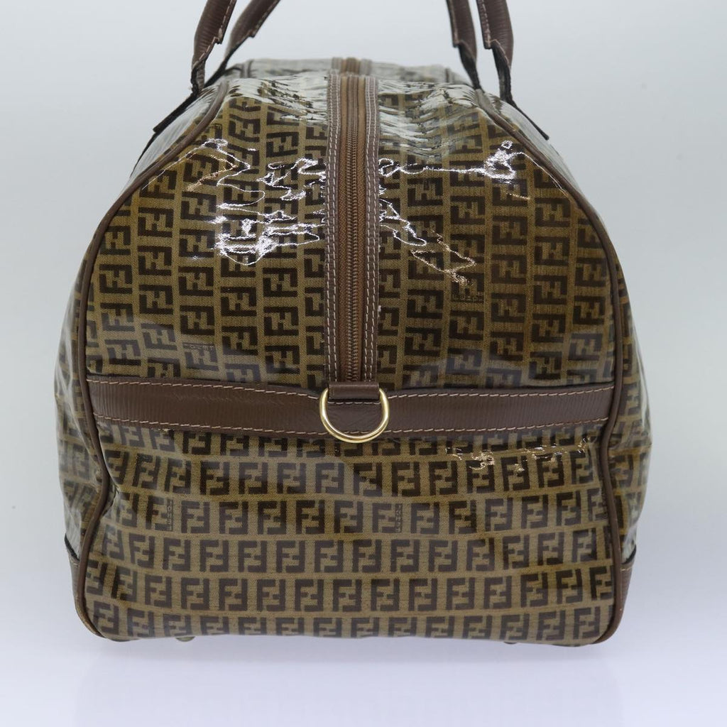 FENDI Zucca Canvas Boston Bag Enamel Brownep4754