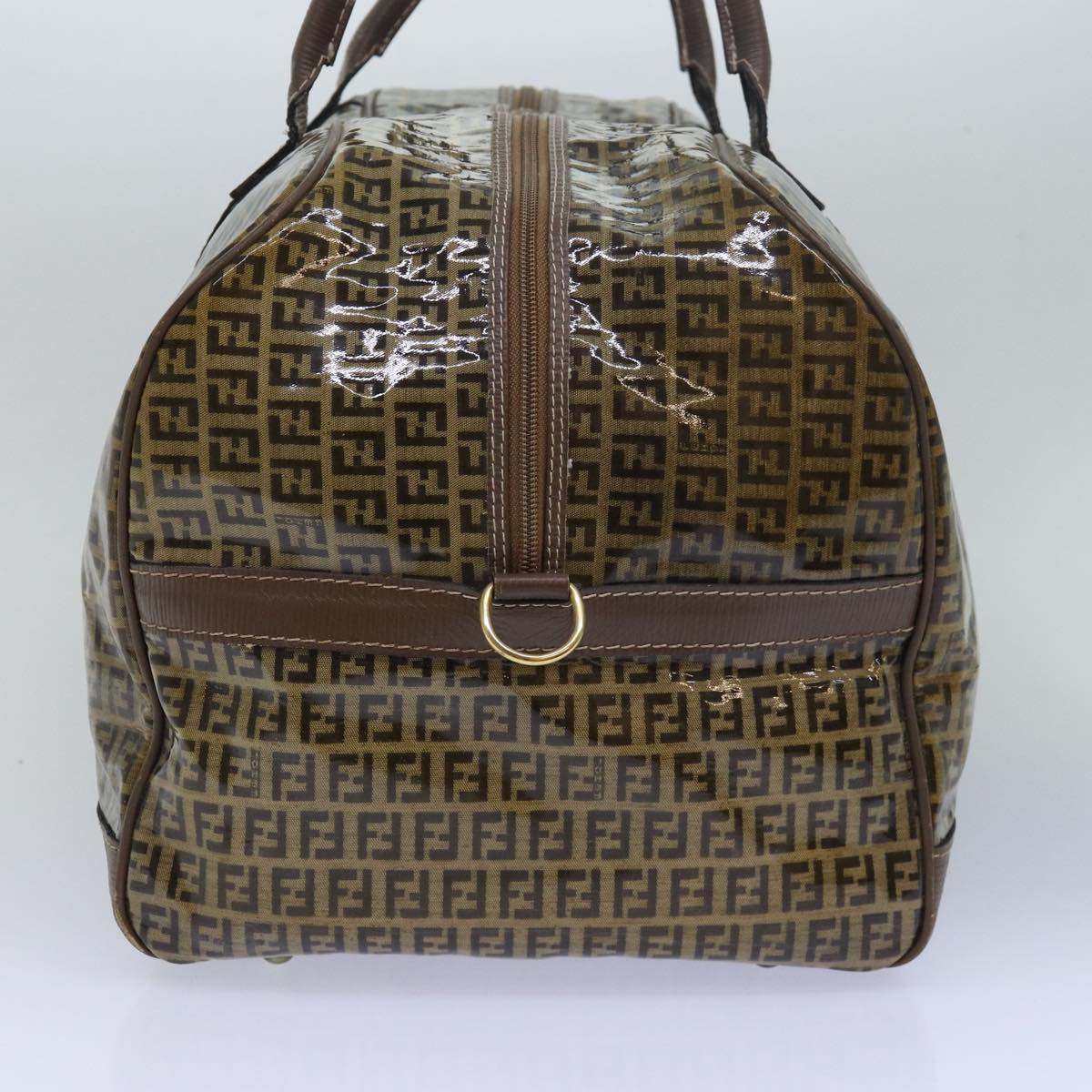 FENDI Zucca Canvas Boston Bag Enamel Brownep4754