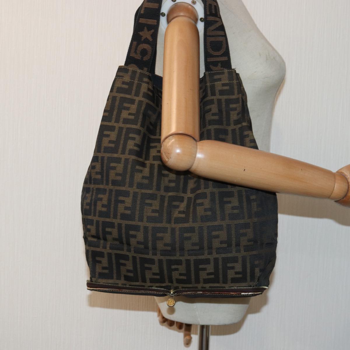 FENDI Zucca Canvas Tote Bag Brown Blackep4787