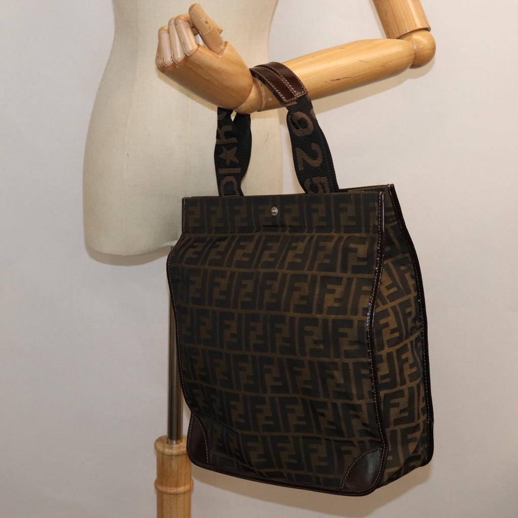FENDI Zucca Canvas Tote Bag Brown Blackep4791