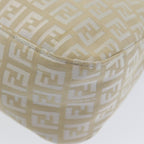 FENDI Zucchino Canvas Mamma Baguette Shoulder Bag Beigeep4792