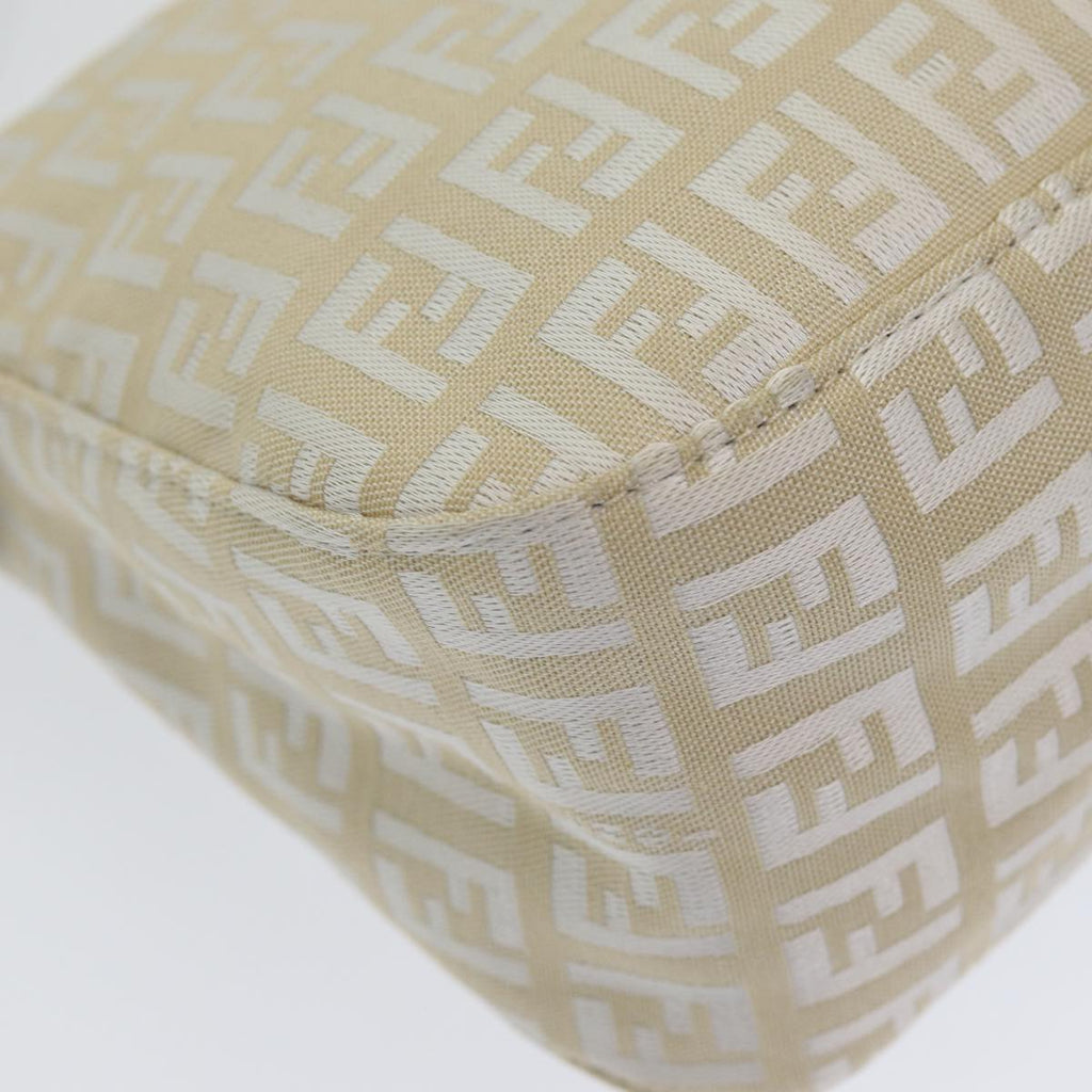 FENDI Zucchino Canvas Mamma Baguette Shoulder Bag Beigeep4792