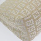FENDI Zucchino Canvas Mamma Baguette Shoulder Bag Beigeep4792