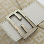 FENDI Zucchino Canvas Mamma Baguette Shoulder Bag Beigeep4792