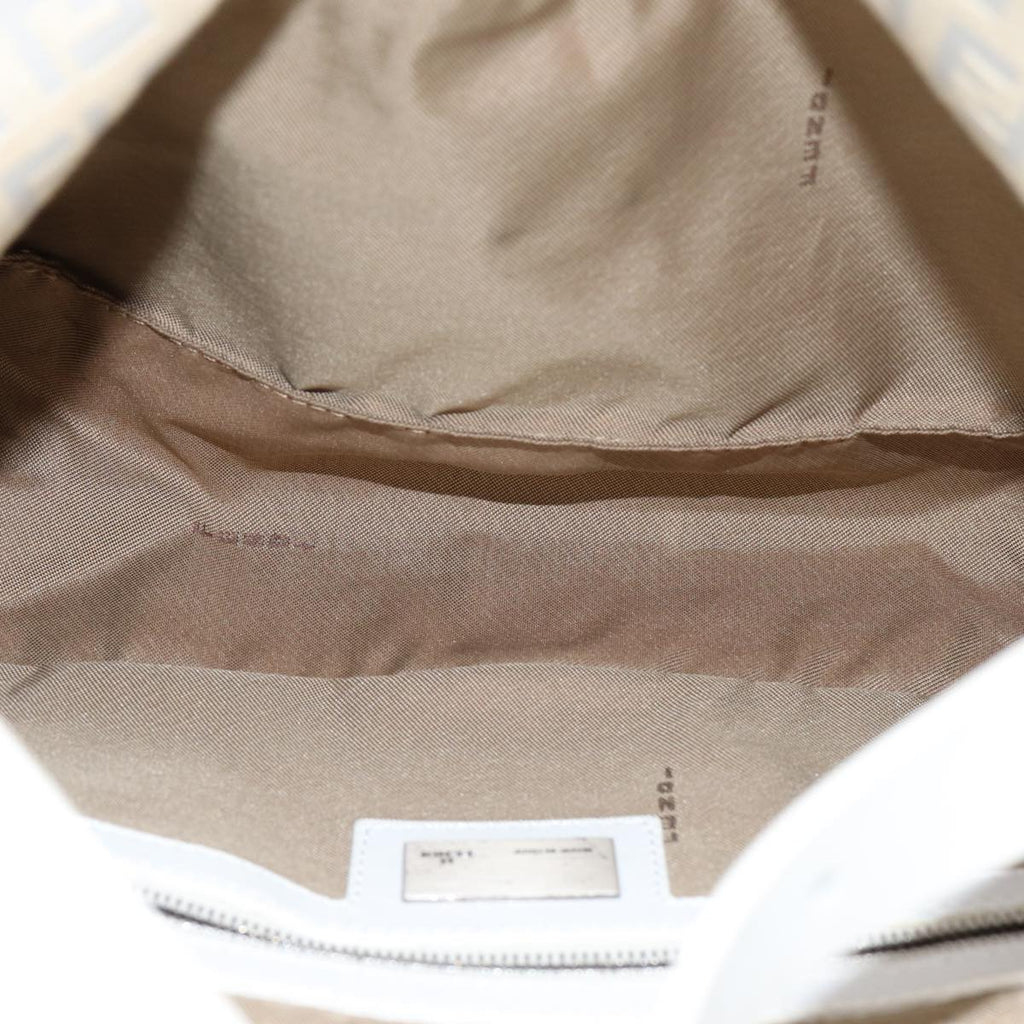 FENDI Zucchino Canvas Mamma Baguette Shoulder Bag Beigeep4792