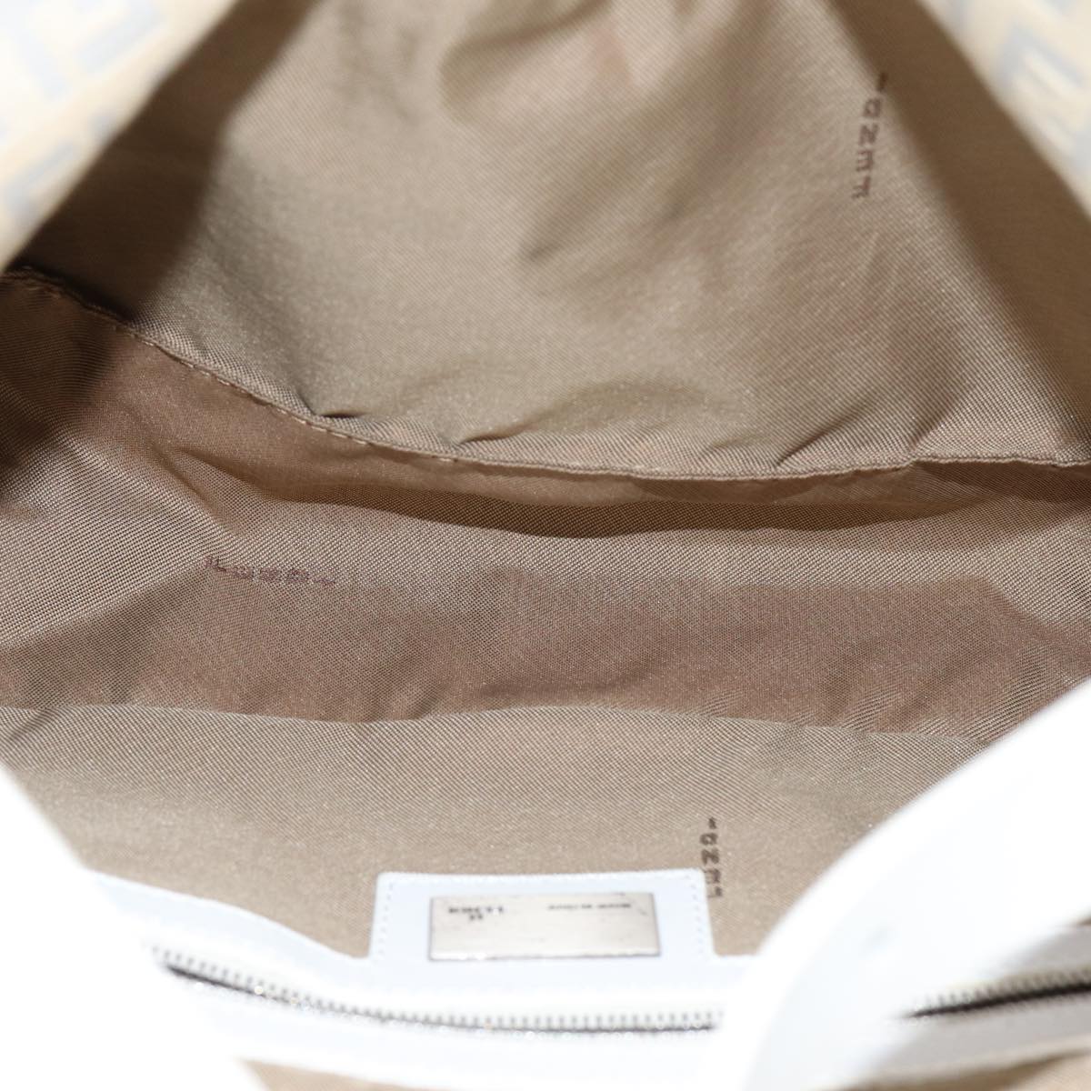 FENDI Zucchino Canvas Mamma Baguette Shoulder Bag Beigeep4792