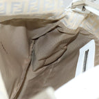 FENDI Zucchino Canvas Mamma Baguette Shoulder Bag Beigeep4792