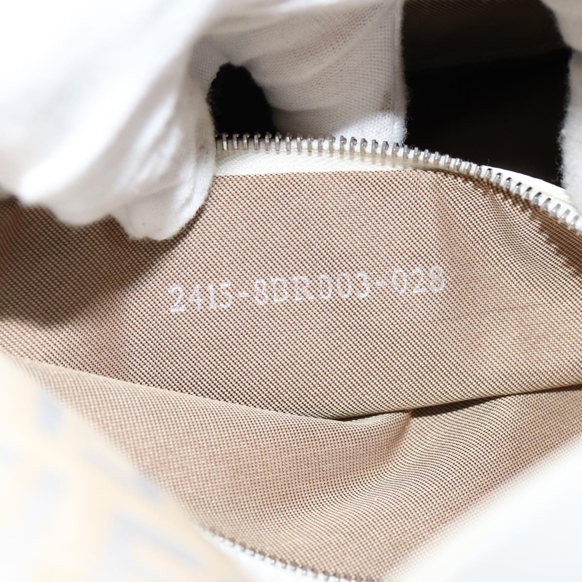 FENDI Zucchino Canvas Mamma Baguette Shoulder Bag Beigeep4792