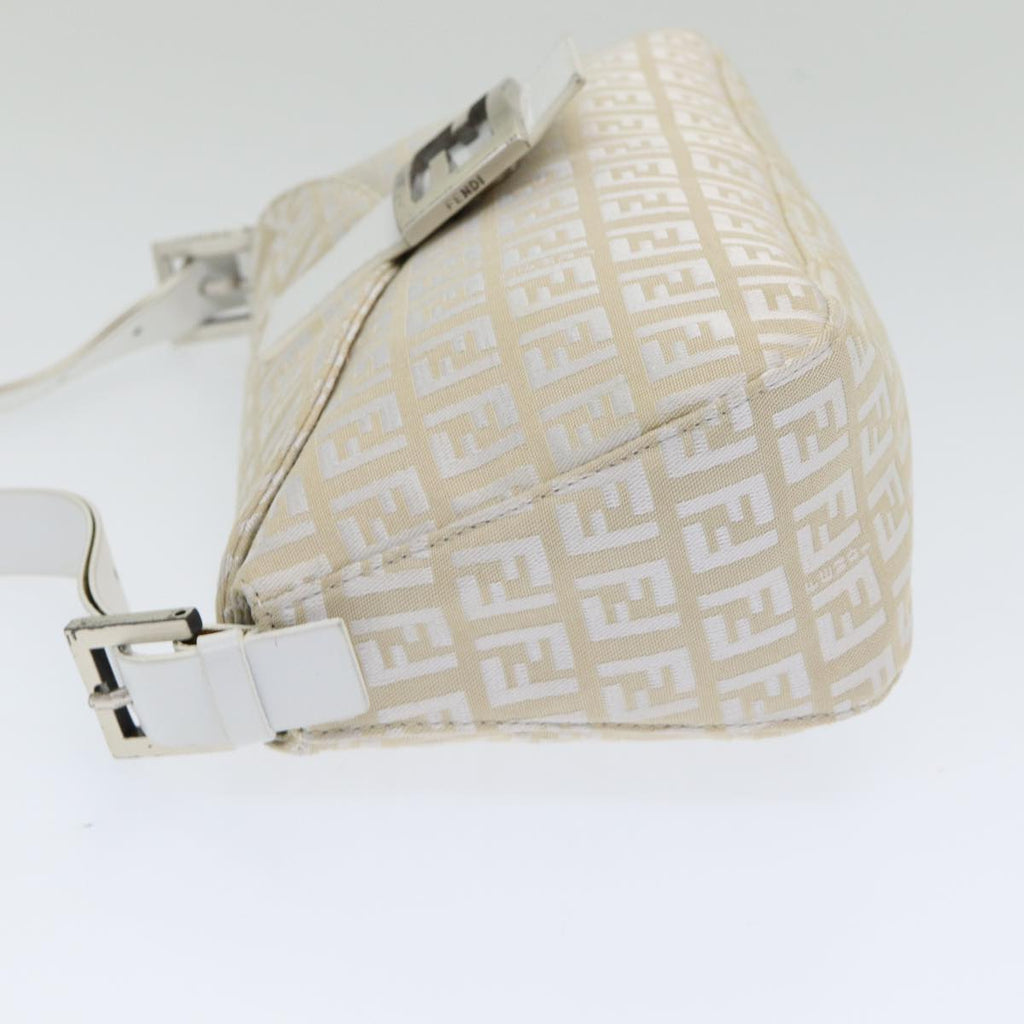 FENDI Zucchino Canvas Mamma Baguette Shoulder Bag Beigeep4792