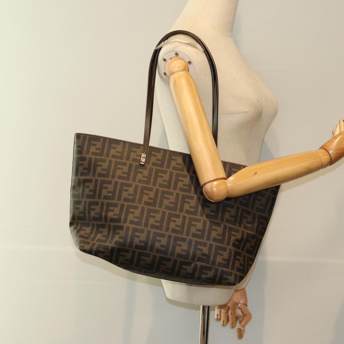 FENDI Zucca Canvas Tote Bag Brown Blackep4925