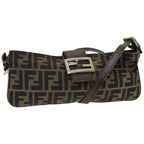FENDI Zucca Canvas Shoulder Bag Brown Blackep4933
