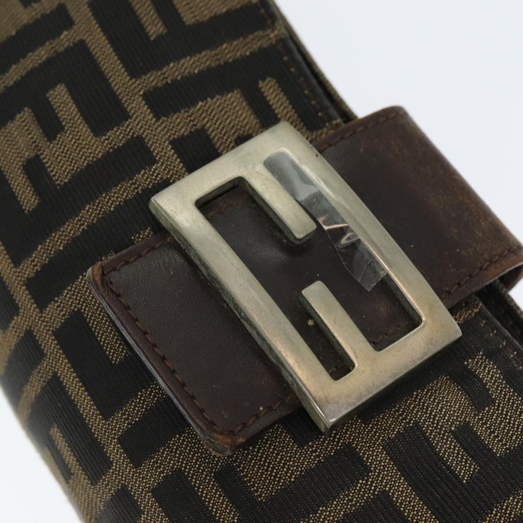 FENDI Zucca Canvas Shoulder Bag Brown Blackep4933
