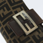 FENDI Zucca Canvas Shoulder Bag Brown Blackep4933