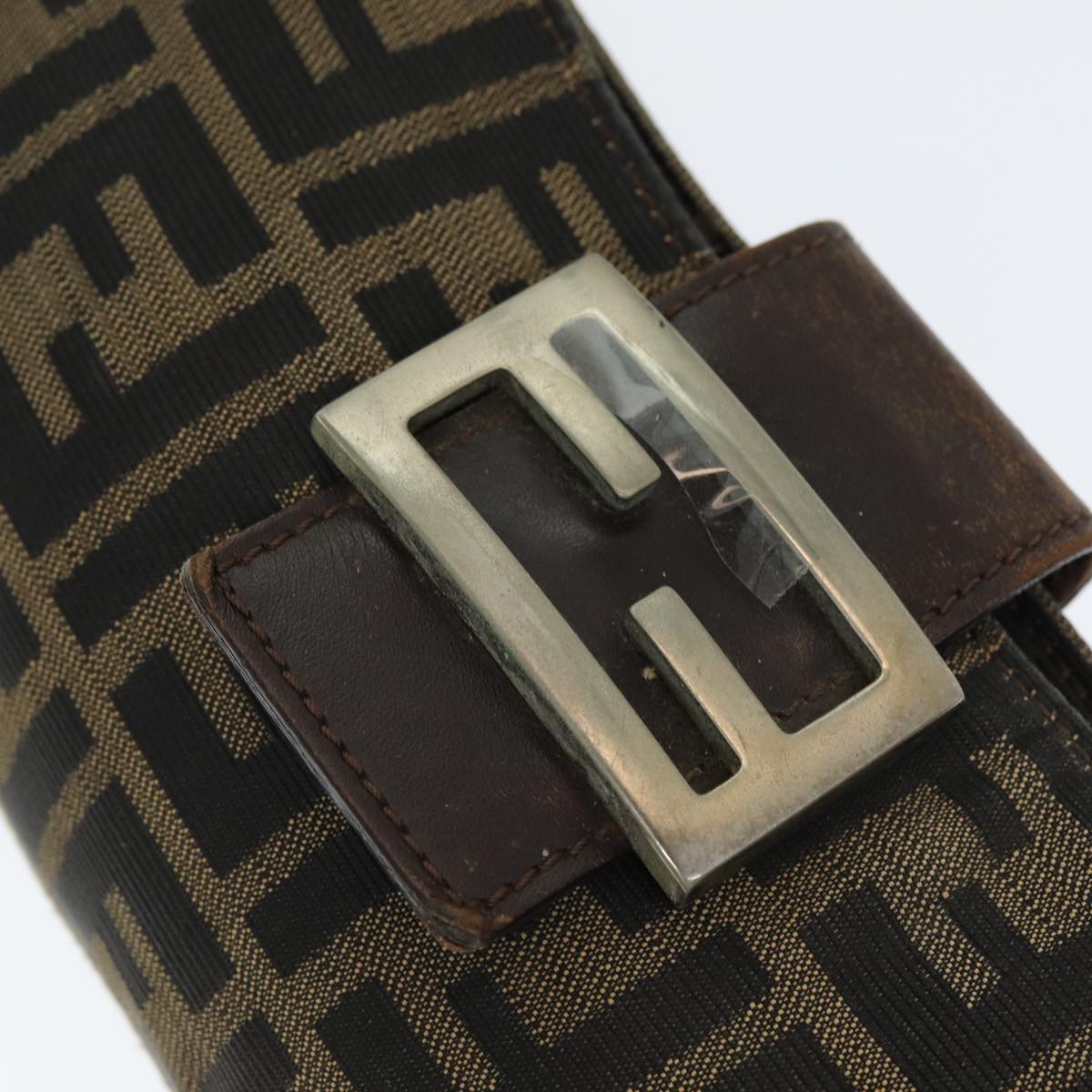 FENDI Zucca Canvas Shoulder Bag Brown Blackep4933