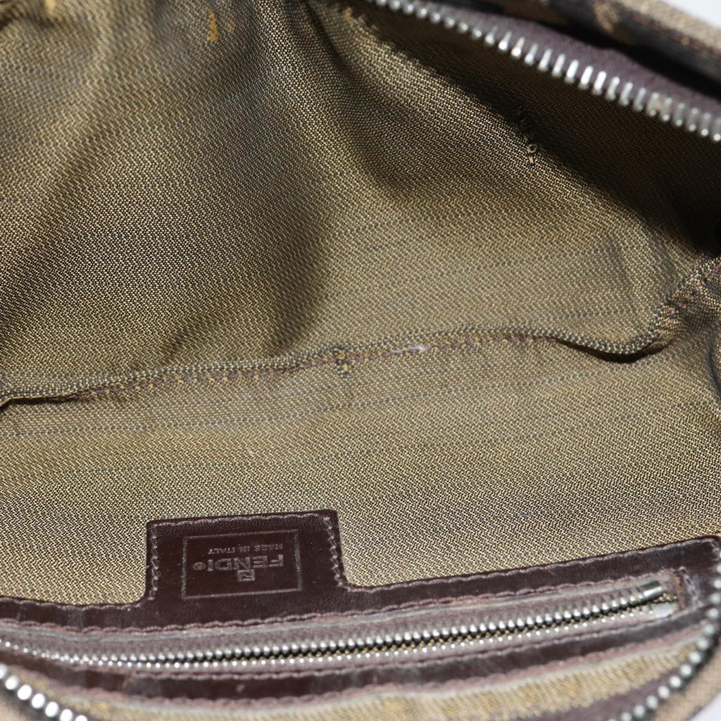 FENDI Zucca Canvas Shoulder Bag Brown Blackep4933