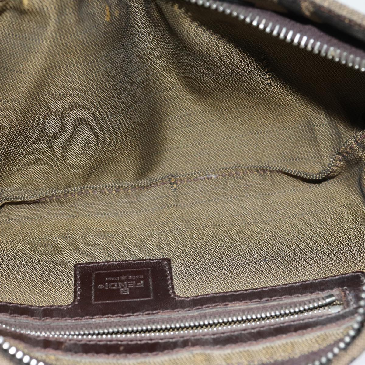 FENDI Zucca Canvas Shoulder Bag Brown Blackep4933
