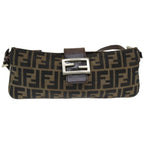 FENDI Zucca Canvas Shoulder Bag Brown Blackep4933