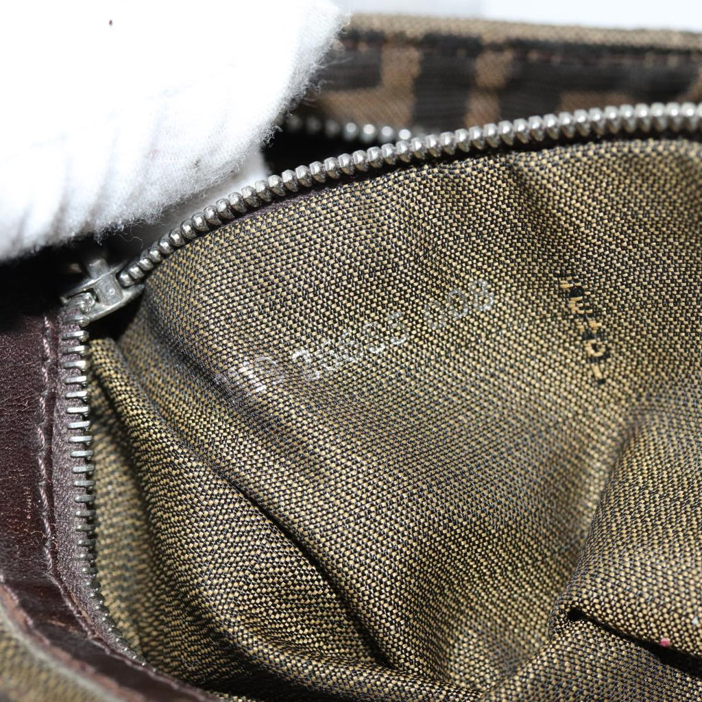 FENDI Zucca Canvas Shoulder Bag Brown Blackep4933