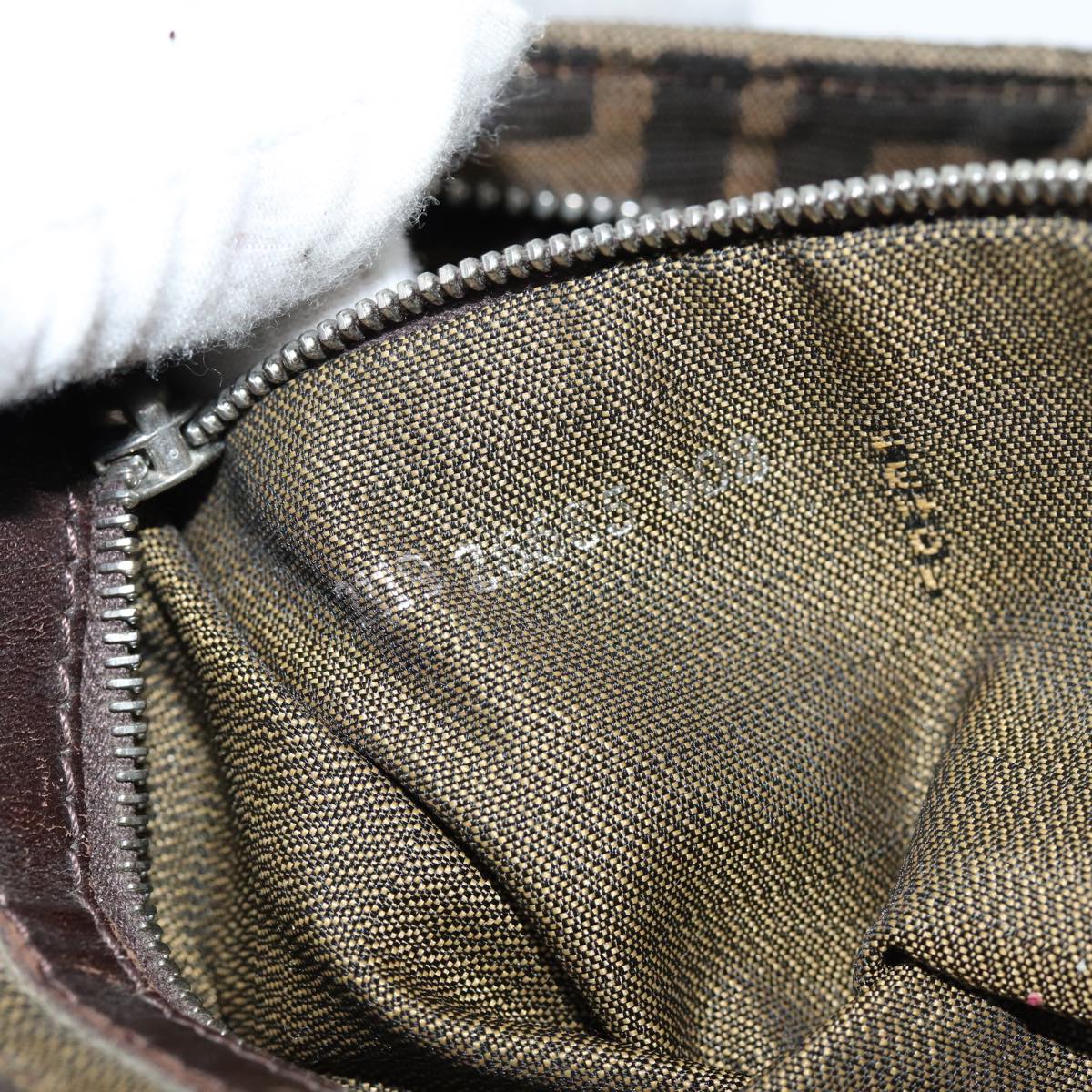 FENDI Zucca Canvas Shoulder Bag Brown Blackep4933