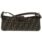 FENDI Zucca Canvas Shoulder Bag Brown Blackep4933