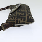 FENDI Zucca Canvas Shoulder Bag Brown Blackep4933