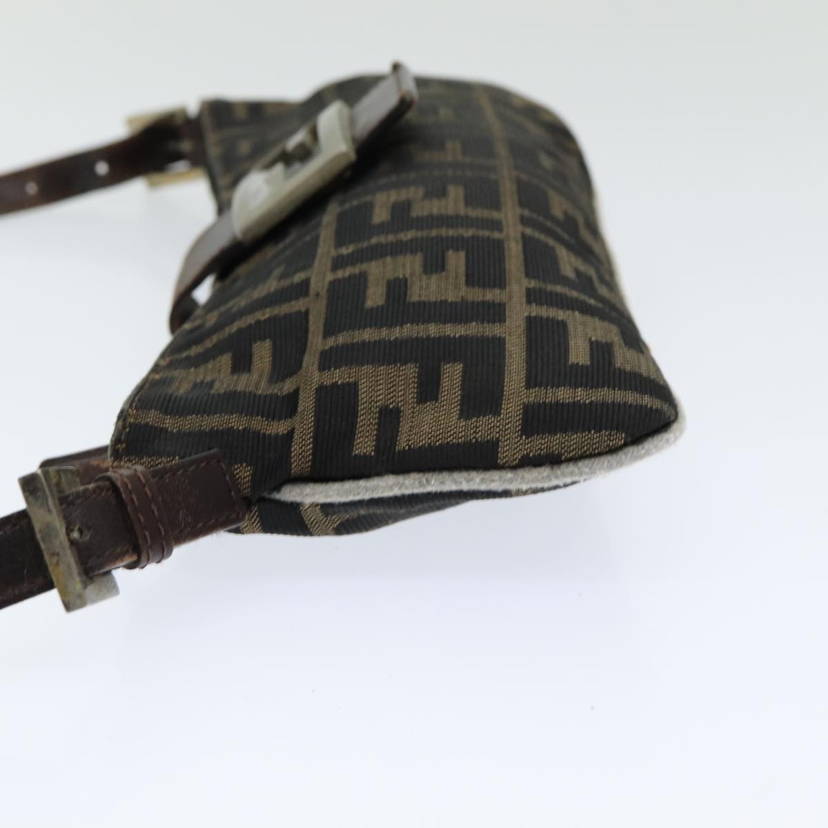 FENDI Zucca Canvas Shoulder Bag Brown Blackep4933