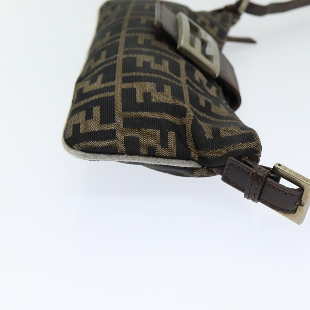FENDI Zucca Canvas Shoulder Bag Brown Blackep4933