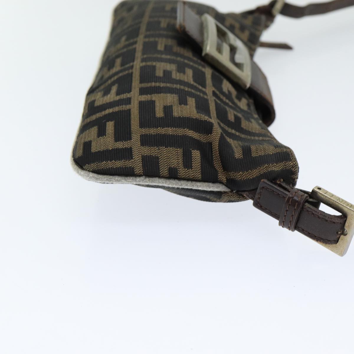 FENDI Zucca Canvas Shoulder Bag Brown Blackep4933