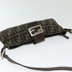 FENDI Zucca Canvas Shoulder Bag Brown Blackep4933
