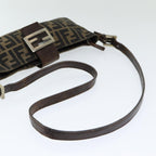 FENDI Zucca Canvas Shoulder Bag Brown Blackep4933