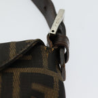 FENDI Zucca Canvas Mamma Baguette Shoulder Bag Brown Blackep4942