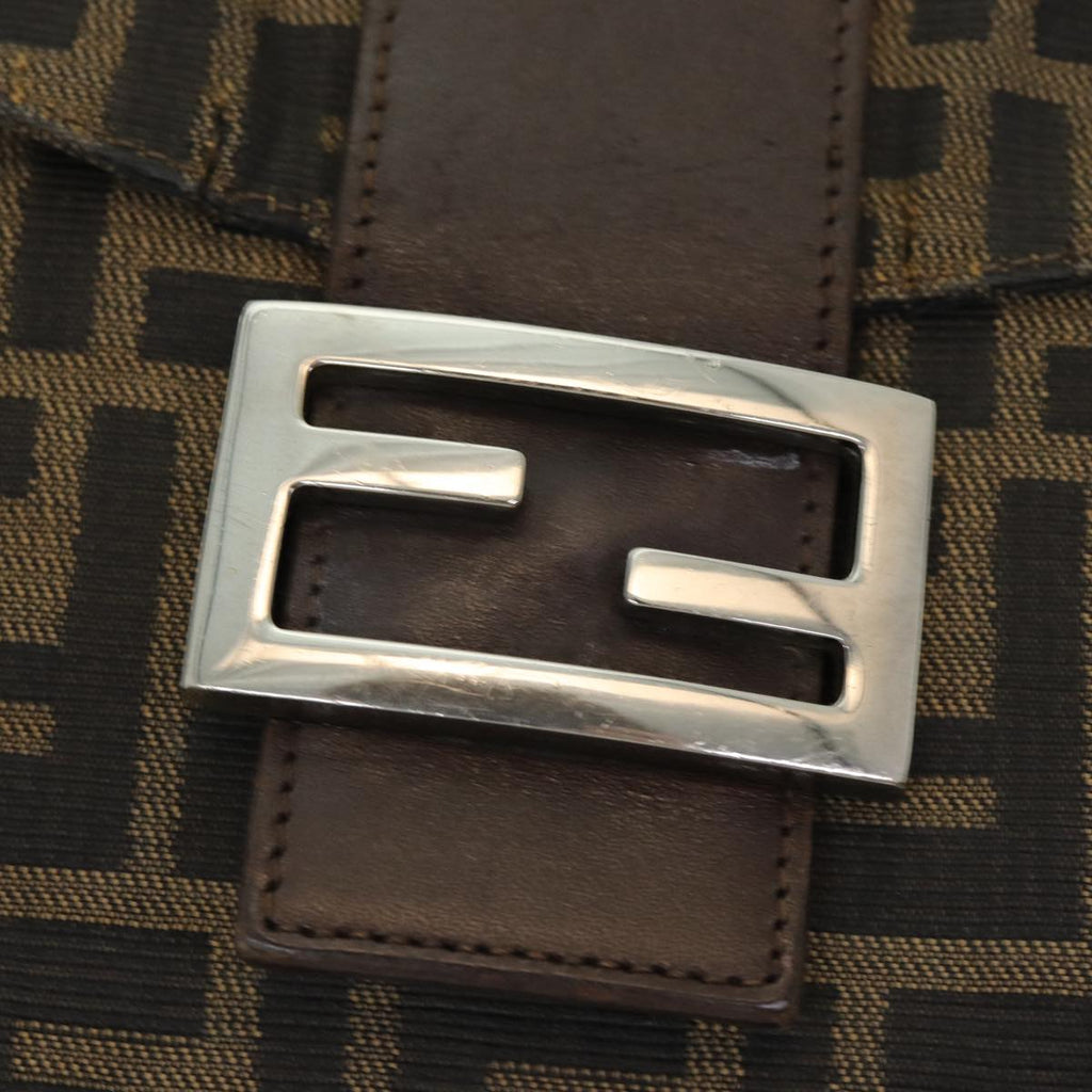 FENDI Zucca Canvas Mamma Baguette Shoulder Bag Brown Blackep4942