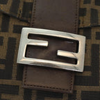 FENDI Zucca Canvas Mamma Baguette Shoulder Bag Brown Blackep4942