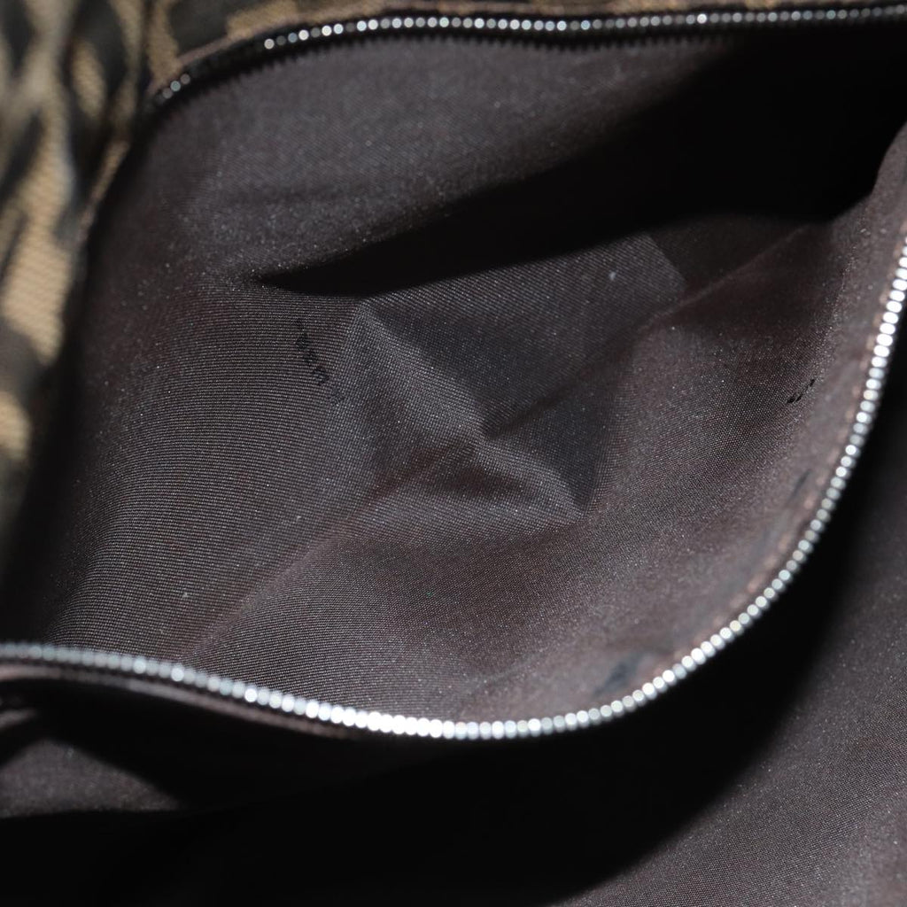 FENDI Zucca Canvas Mamma Baguette Shoulder Bag Brown Blackep4942